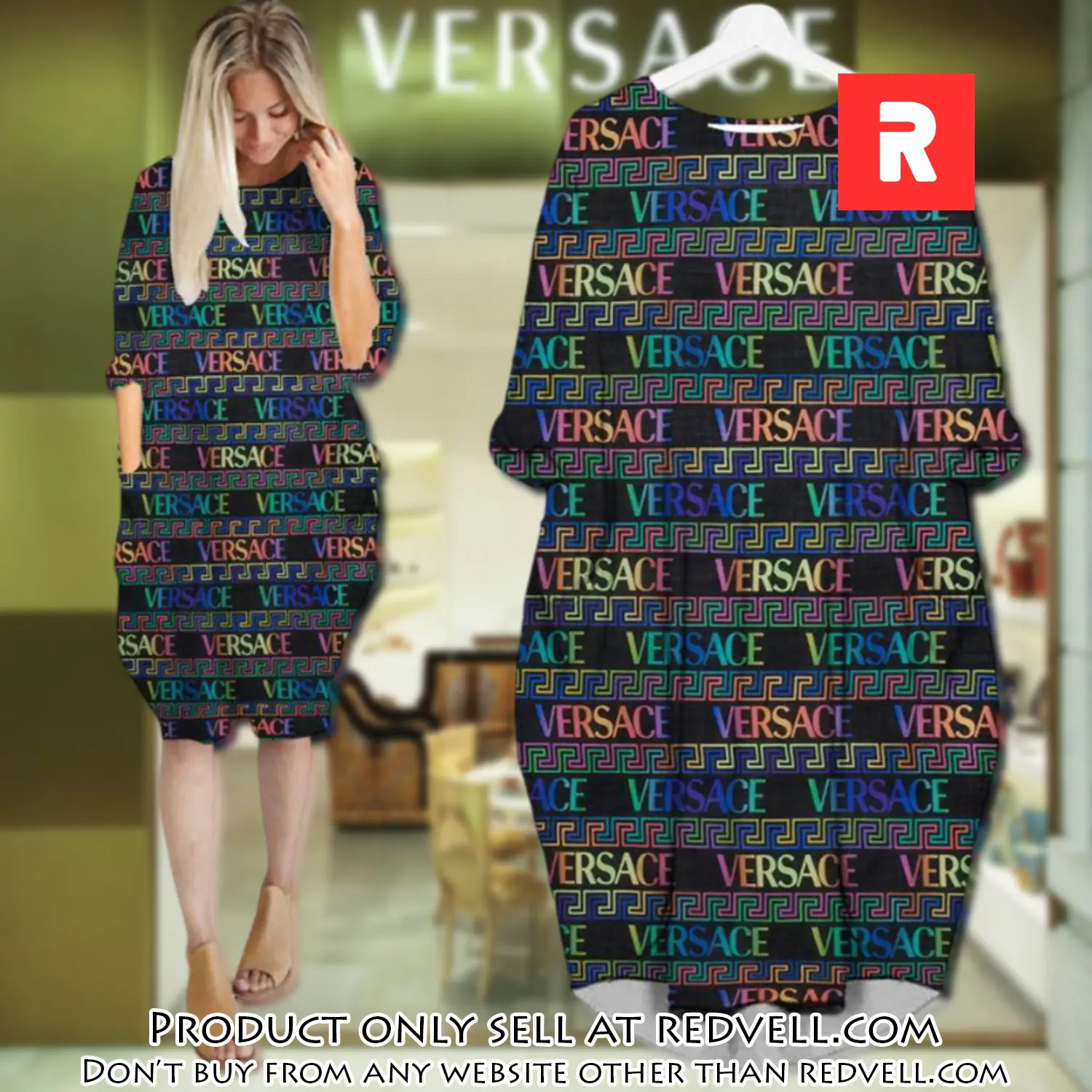Gianni versace multicolor batwing pocket dress luxury brand for women pd062 rv4838081